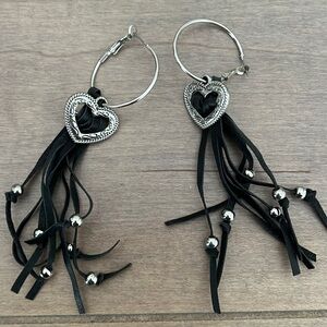 Free people heart tassel earrings